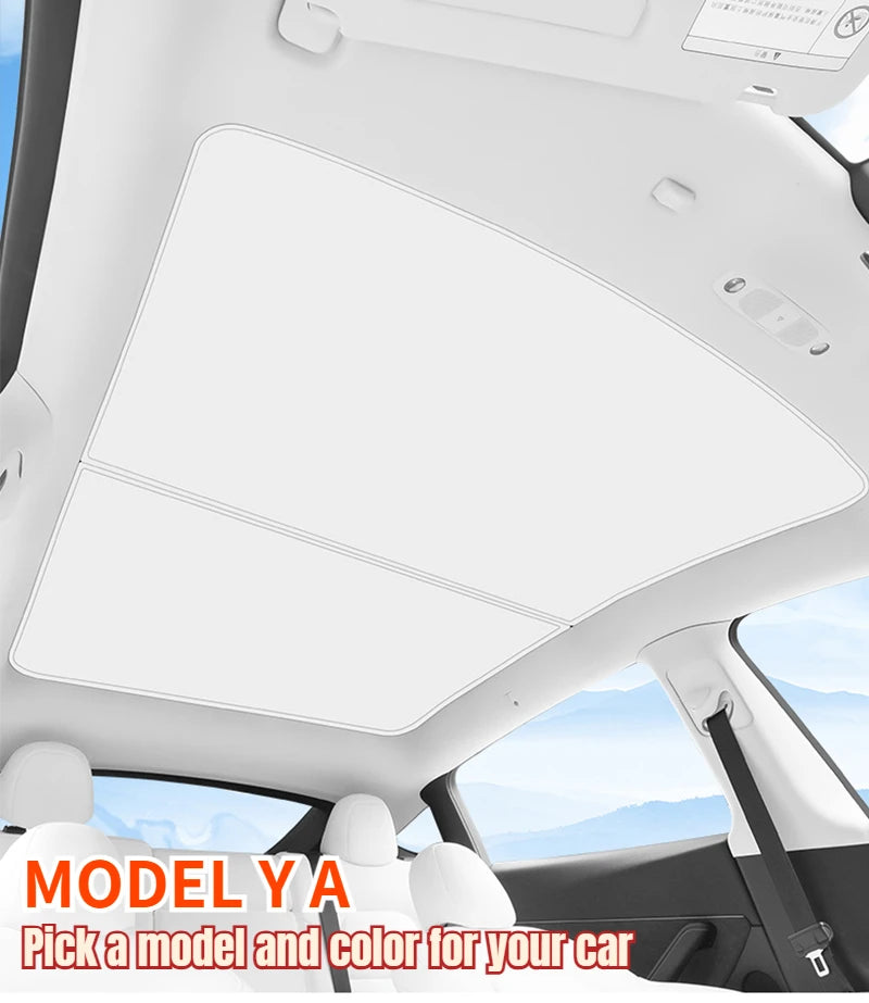 Sunroof Sunshades for Tesla Model 3 HIGHLAND 2024 Model Y JUNIPER 2025 Ice Cloth Buckle Sun Pare Glass Skylight Accessories