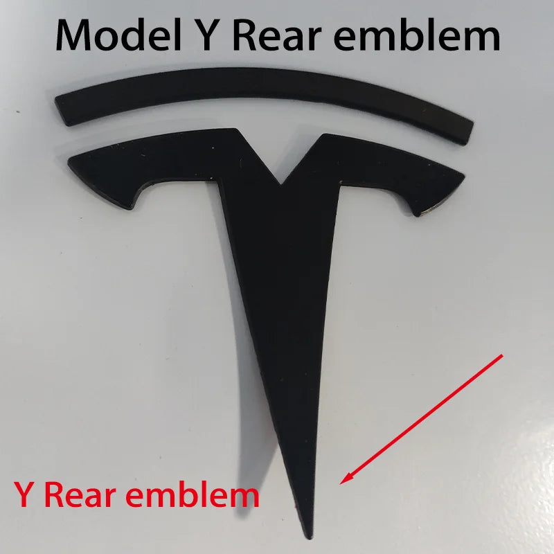 Tesla Car Front Emblem Rear Trunk Emblem Sticke for Model 3 Mode Y metal logo replacement rear and rear logos blackening