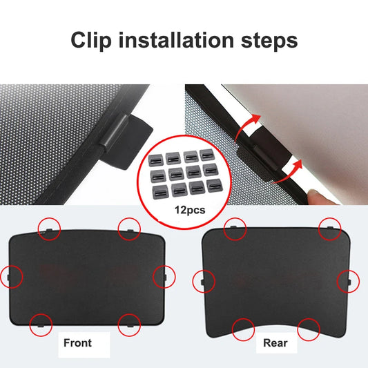 for Tesla Model Y S X 3  skylight Split shade windows sunshades sun block clips Accessories