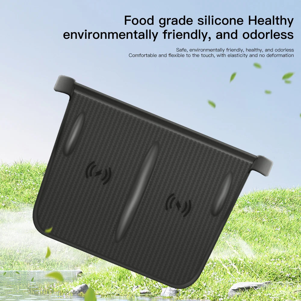 YZ For Tesla Model 3 Y Highland Juniper 2021-2025 Silicone Anti-skid Pad For Tesla Car Phone Wireless Charging Pad Accessories