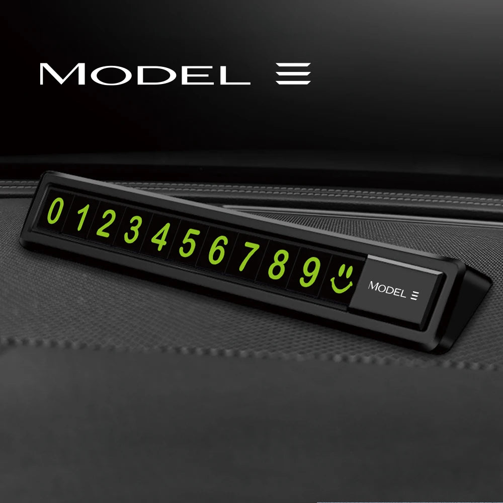 Temporary Car Parking Card Telephone Number Card Hidden Parking Plate Auto Accessories For Tesla Model 3 X S Y P100D SpaceX
