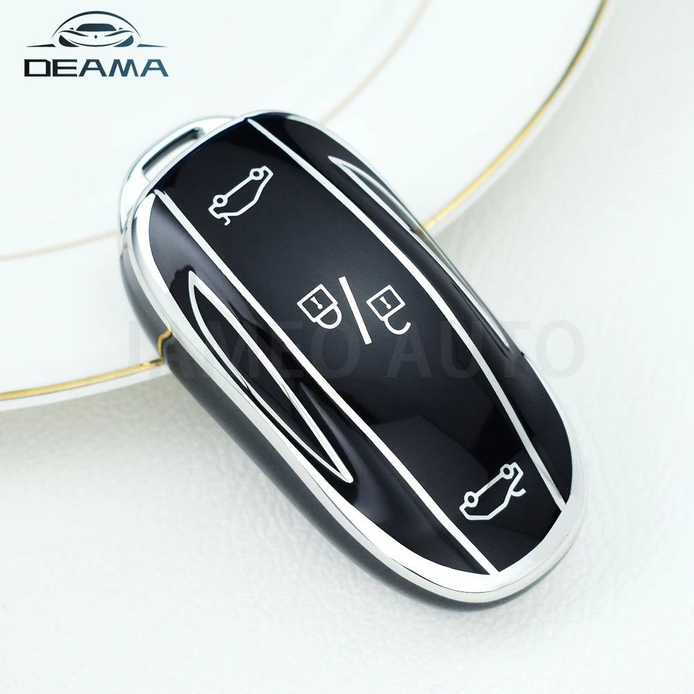 TPU Car Key Fob Case for Tesla Model 3 X S Y Key Fob Holder Keychain Accessories