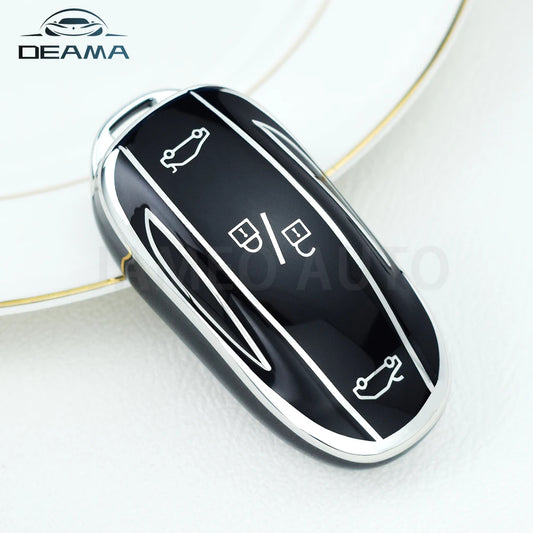 TPU Car Key Fob Case for Tesla Model 3 X S Y Key Fob Holder Keychain Accessories