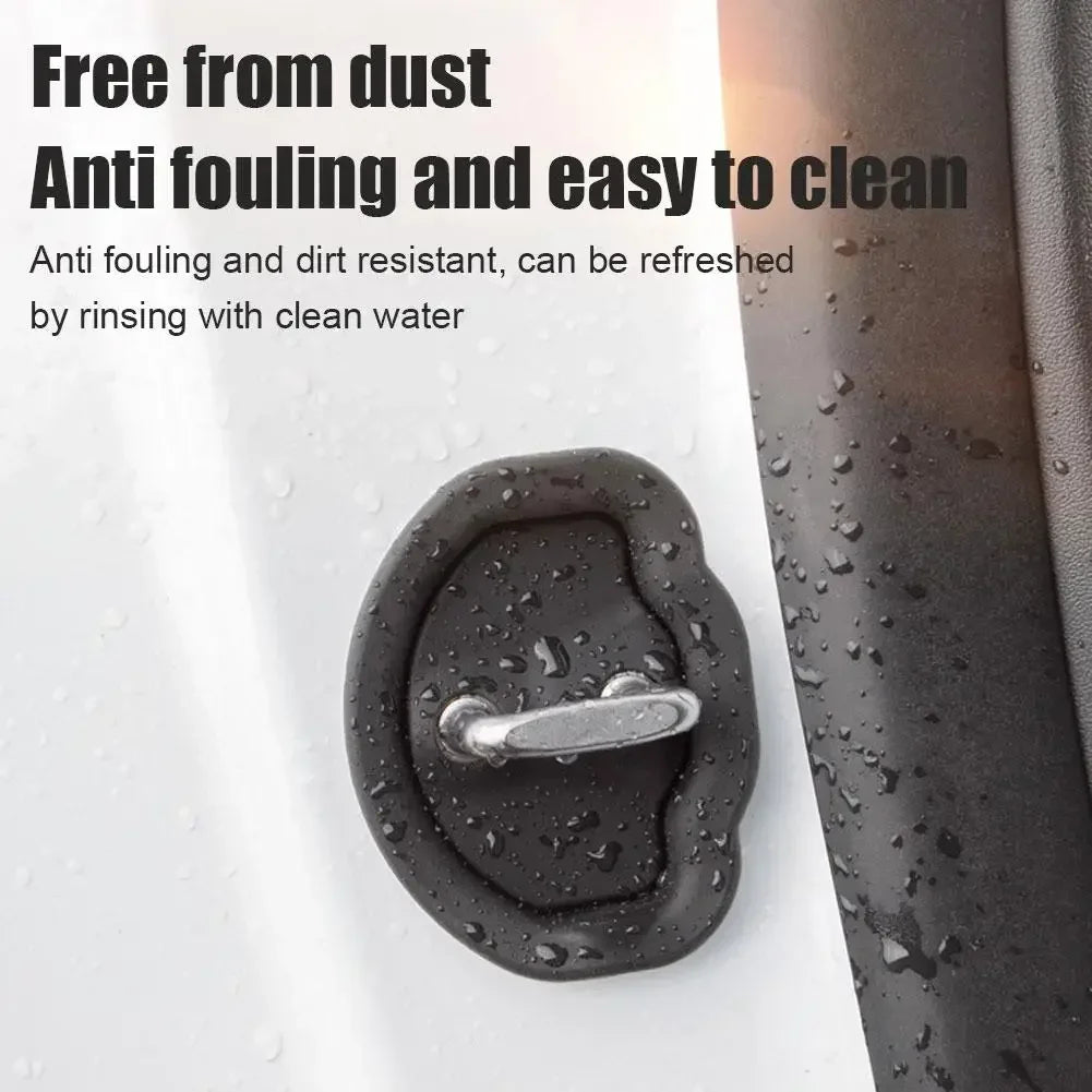 Door Shock Absorber Pad For Tesla Model 3 Y X S Highland 2024 2023 Flexible Lock Protector Silicone Auto Door Lock Latches Cover