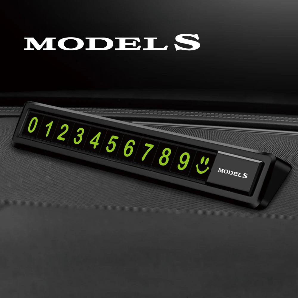 Temporary Car Parking Card Telephone Number Card Hidden Parking Plate Auto Accessories For Tesla Model 3 X S Y P100D SpaceX