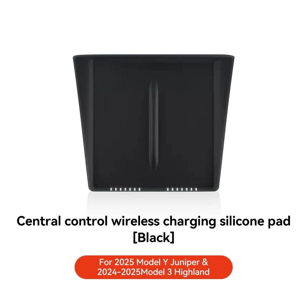 YZ For Tesla Model 3 Y Highland Juniper 2021-2025 Silicone Anti-skid Pad For Tesla Car Phone Wireless Charging Pad Accessories