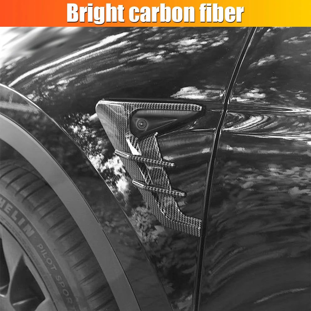 Car Side Camera Flanks Covers Spoiler Decorative Protector Guards Dustproof Carbon Fiber DIY Kit Accessories For Tesla Model 3 Y