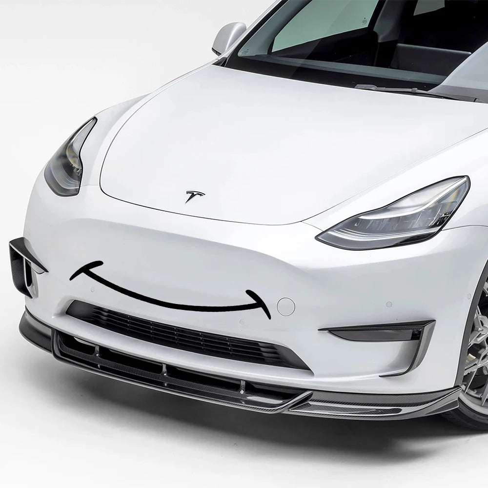 Car Sticker For Tesla Model Y 3 Smile Happy Day Front Bumper Stickers Car PVC Decals Waterproof Vinyl Film Auto Accessories