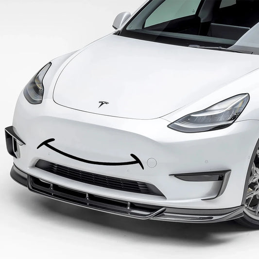 Car Sticker For Tesla Model Y 3 Smile Happy Day Front Bumper Stickers Car PVC Decals Waterproof Vinyl Film Auto Accessories