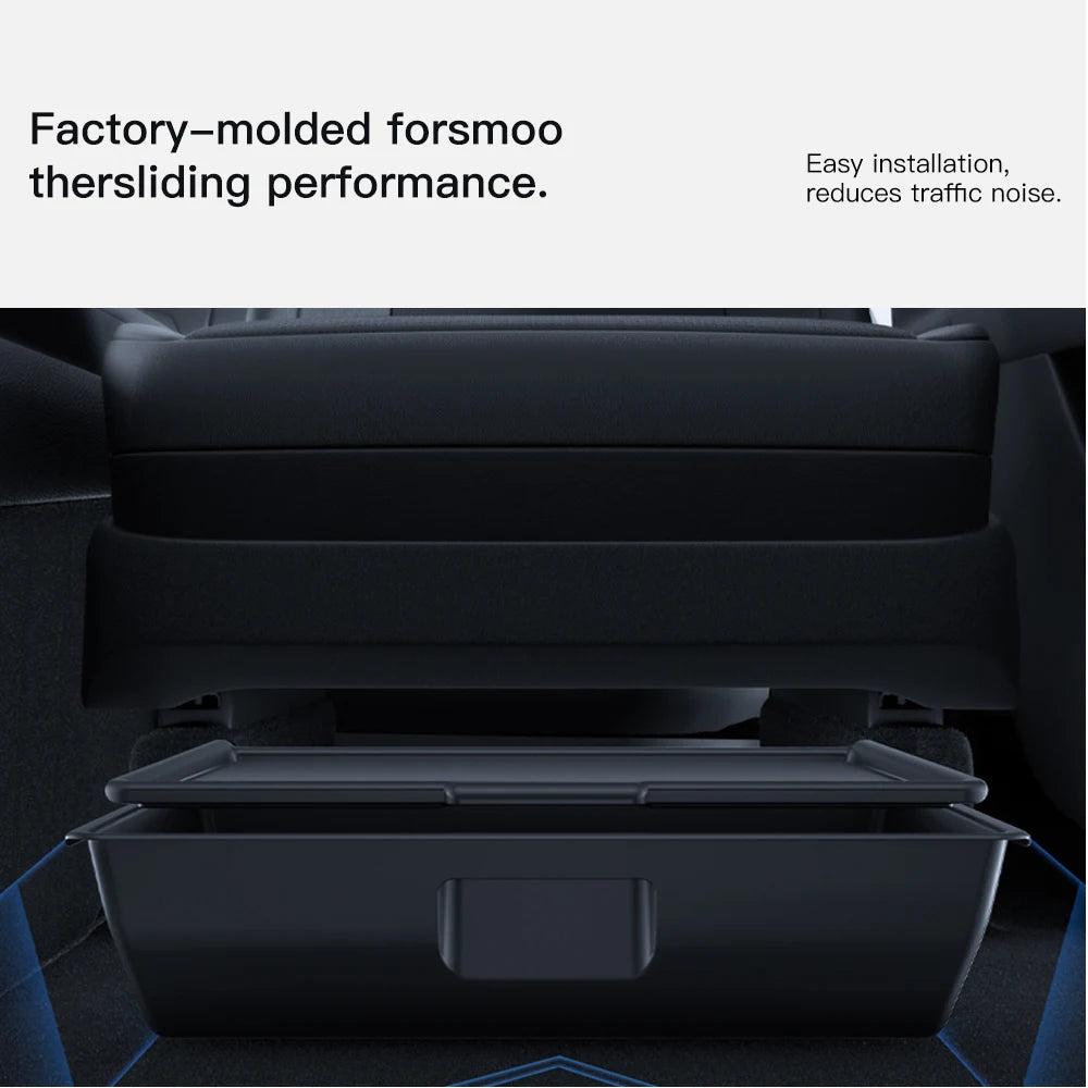 YZ For Tesla Model Y Juniper 2025 Underseat Storage Box Seats Drawer TPE Hidden Storage Tray Push Pull Car Organizer Accessories