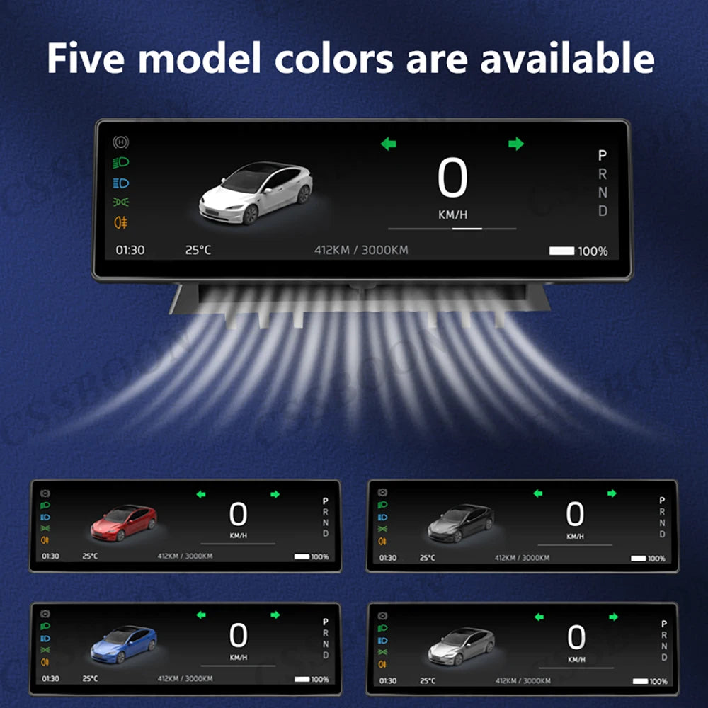 CSSBOON 8.8" Linux System Tesla Car Instrument Cluster Won't Block Airvents Dashboard Touch Display HUD for Tesla Model y/3