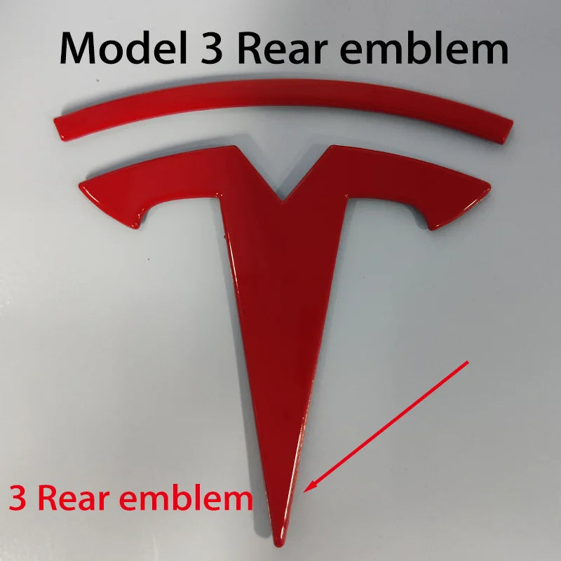 Tesla Car Front Emblem Rear Trunk Emblem Sticke for Model 3 Mode Y metal logo replacement rear and rear logos blackening