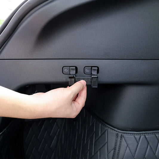 for Tesla Model Y 2020-2024 Rear Trunk Hook Seat Button Cargo Grocery Shopping Bag Holder Umbrella Hanger Storage Car Interior
