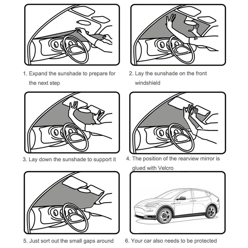 Car Sun Shade for Tesla Model 3 Y 2017-2025 Windshield Sunshade Cover Protector Front Side Window Privacy Blind Shading Kids