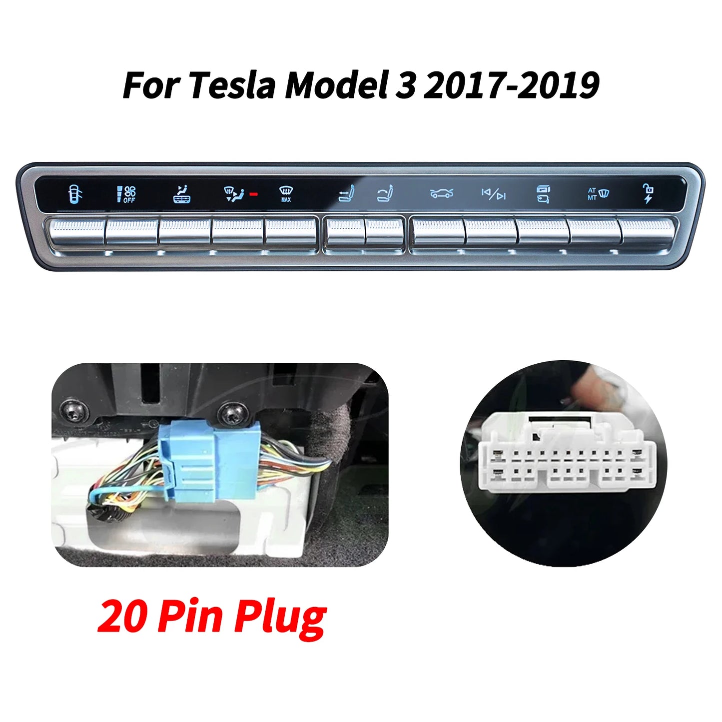 CATRONICS Tesla Physical Control Button Multi-function for Tesla Model 3 & Y 2019-2023 Tesla Model Y 2023 Accessories