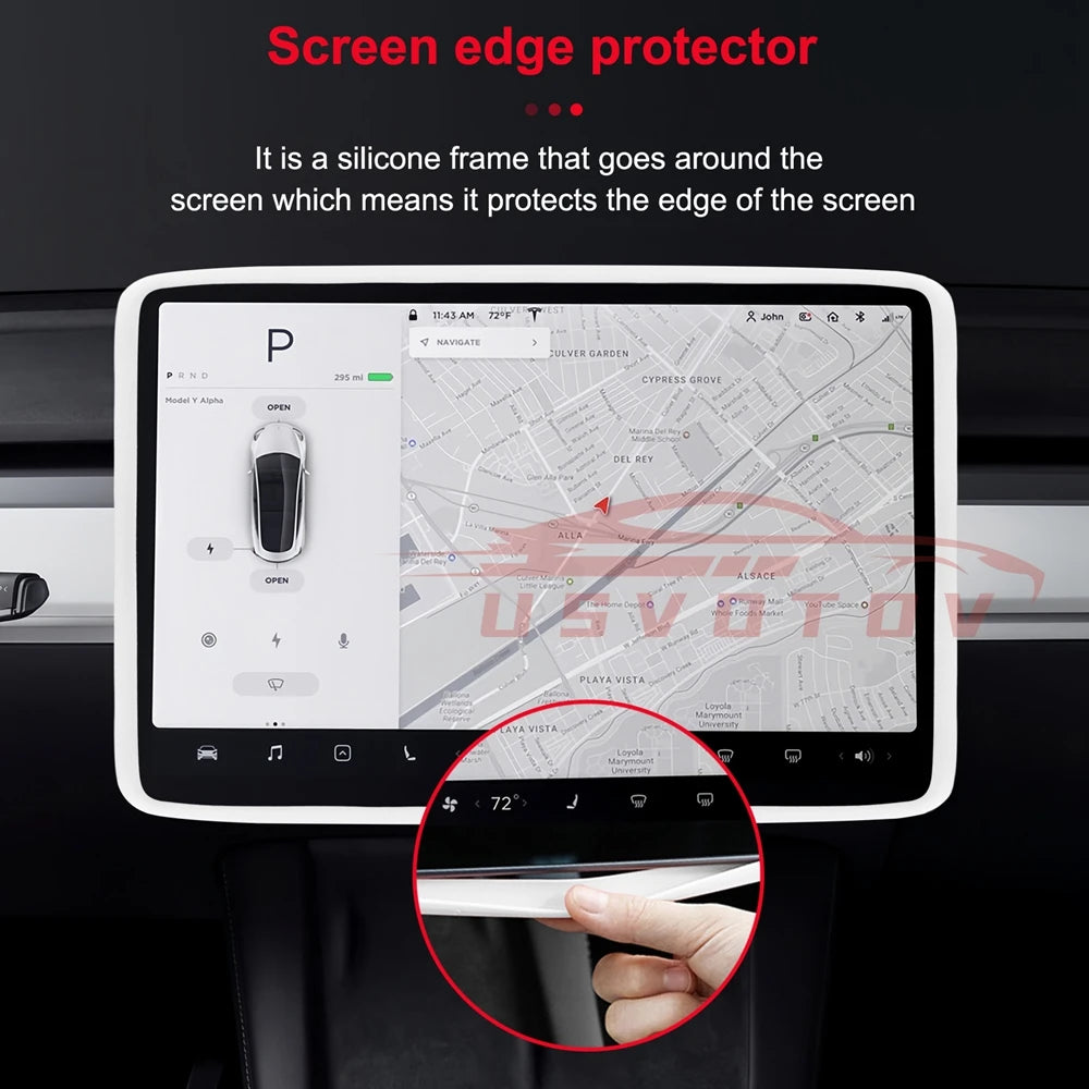 Screen Edge Protector for Tesla Model 3 Y Highland Display Frame Protective Cover Center Console Decoration Interior Accessories