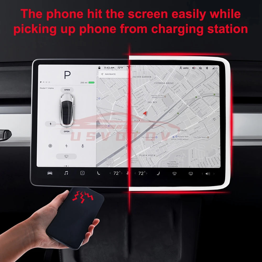 Screen Edge Protector for Tesla Model 3 Y Highland Display Frame Protective Cover Center Console Decoration Interior Accessories
