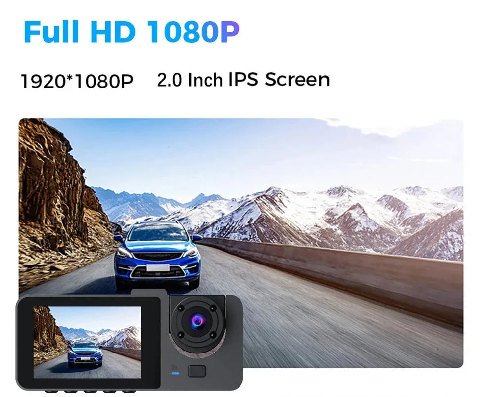 Dash Cam for Cars Camera HD 1080P Video Recorder Dashcam DVR Black Box Dual Lens DVR with Rear View Camera for Vehicle