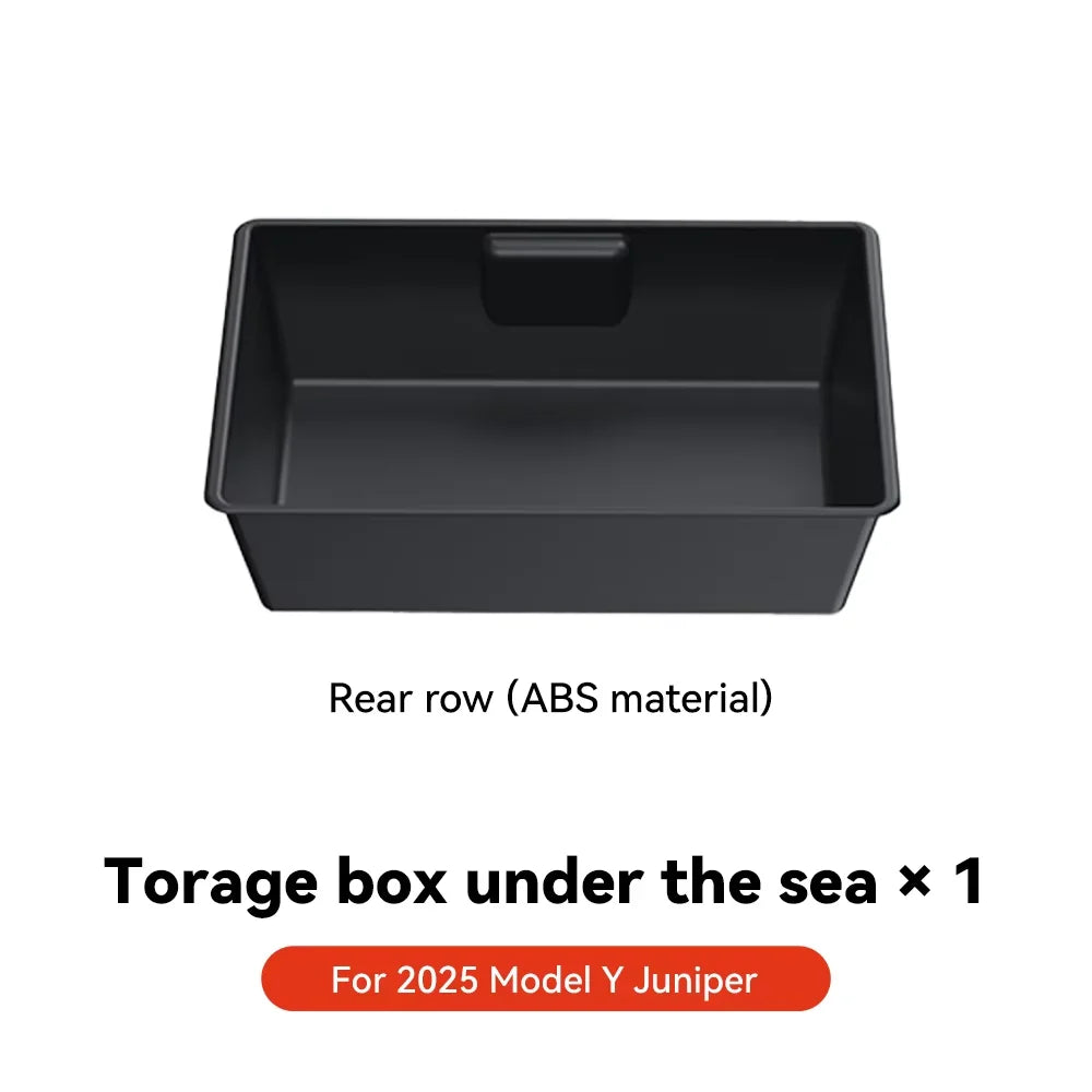 YZ For Tesla Model Y Juniper 2025 Underseat Storage Box Seats Drawer TPE Hidden Storage Tray Push Pull Car Organizer Accessories