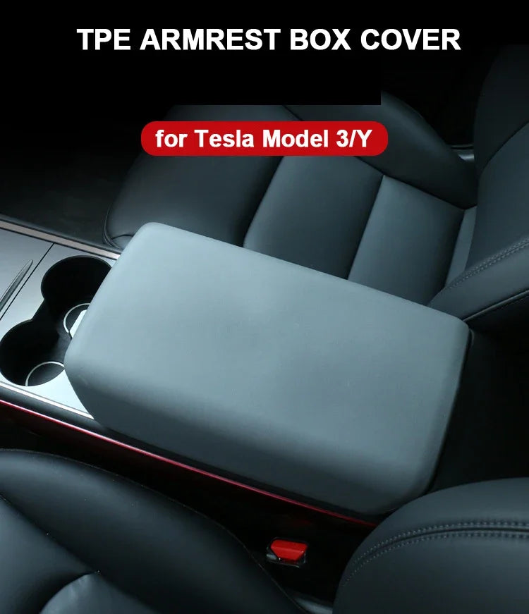 For Tesla Model 3 Y 2023 2024 Juniper 2025 Accessories Armrest Protector Box Cover TPE Center Console Panel Pad Model3 Highland
