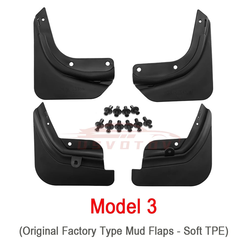 Soft Mud Flaps For Tesla Model 3 Y Juniper 2025 2024 Accessories TPE Mudguards Fender Anti-Snow Anti-Sand Guard Protector Cover