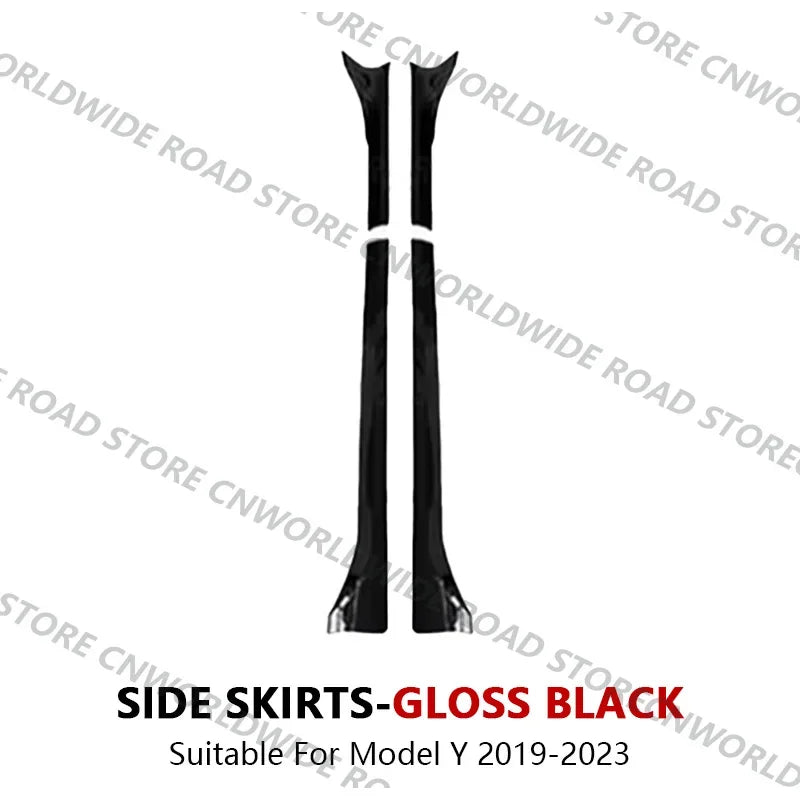 For Tesla Model 3 Y Highland 2017-2024 Side Skirts Body Kits Carbon Fiber Pattern Black ABS Fast Tunning For Tesla Accessories