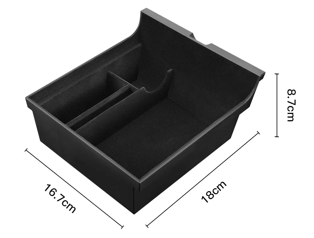 For Tesla Model 3 Highland 2025 Model Y 2021-2025 Center Armrest Hidden Storage Box Cup Holder Console Organizer Box Accessories