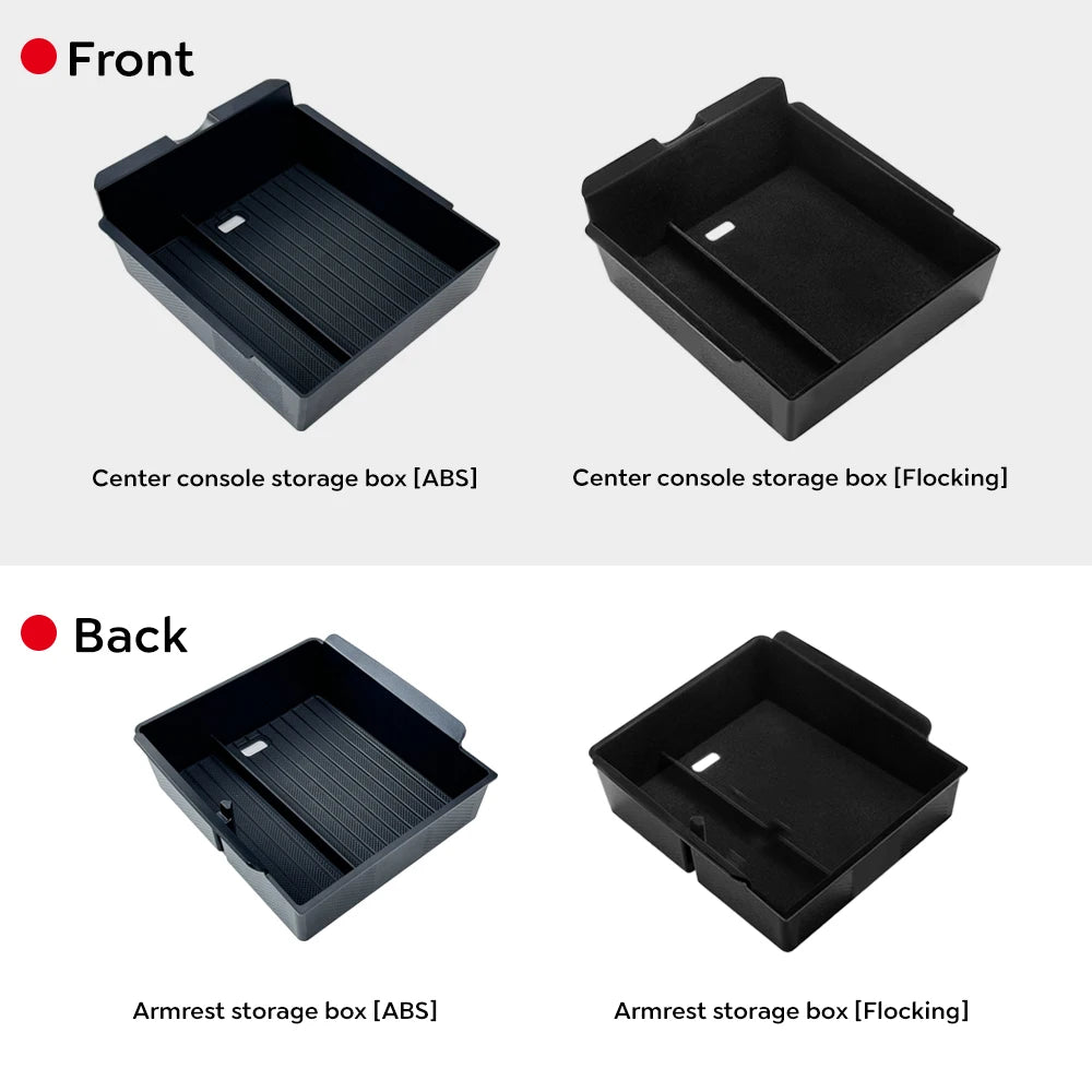 for Tesla Model 3 Highland 2024 Console Armrest Storage box Interior Organizer ABS Rubber Pad or Flocking