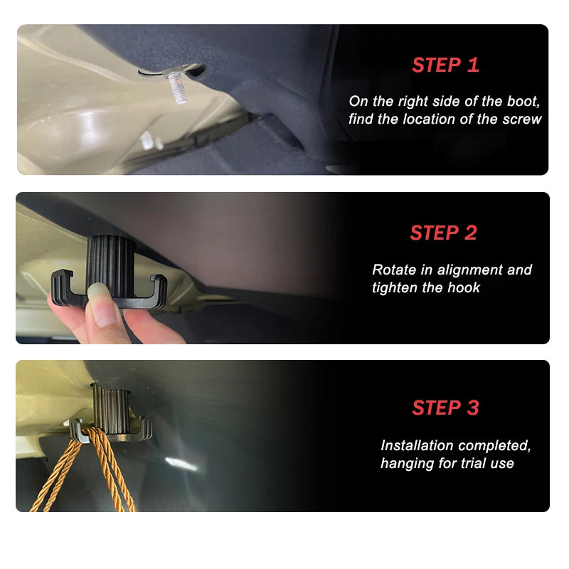 For Tesla Model 3 Trunk Hook Grocery Bag Hook Car Pendant Accessories Luggage Compartment Glove Bag Hook
