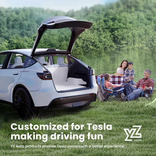 YZ For Tesla Model Y Juniper 2021-2025 Leather Trunk Mats Fully Surrounded Waterproof Non-Slip Liner Custom Floor mat