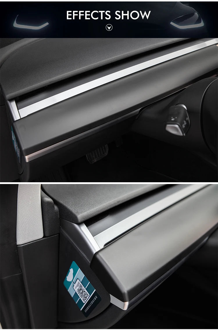 Heenvn For Tesla Model 3 2023 Carbon Fiber ABS Car Center Console Panel Trim Model Y 2022 Accessories Tesla Model 3 Dashboard