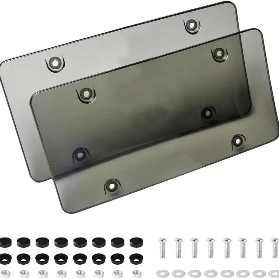 Rainproof Scratch-Resistant Protective Cover for License Plates, Includes Screws and Transparent Cover