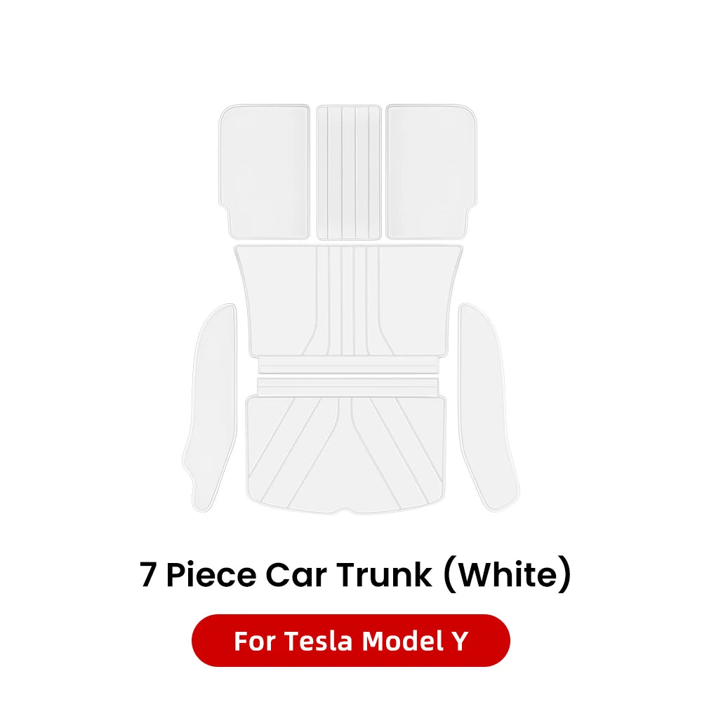 YZ For Tesla Model Y Juniper 2021-2025 Leather Trunk Mats Fully Surrounded Waterproof Non-Slip Liner Custom Floor mat