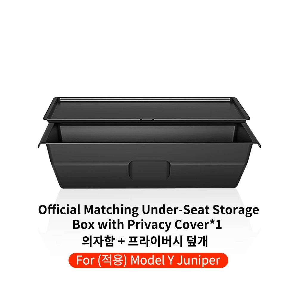 YZ For Tesla Model Y Juniper 2025 Underseat Storage Box Seats Drawer TPE Hidden Storage Tray Push Pull Car Organizer Accessories