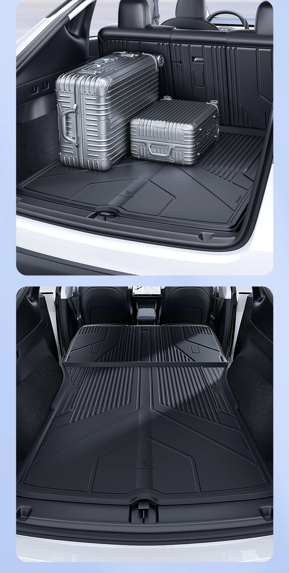 YZ For Tesla Model Y Model 3 All-Weather Waterproof TPE Seat Cover Foot Pad Trunk Mats 2021-2023 Tesla  Car Accessories