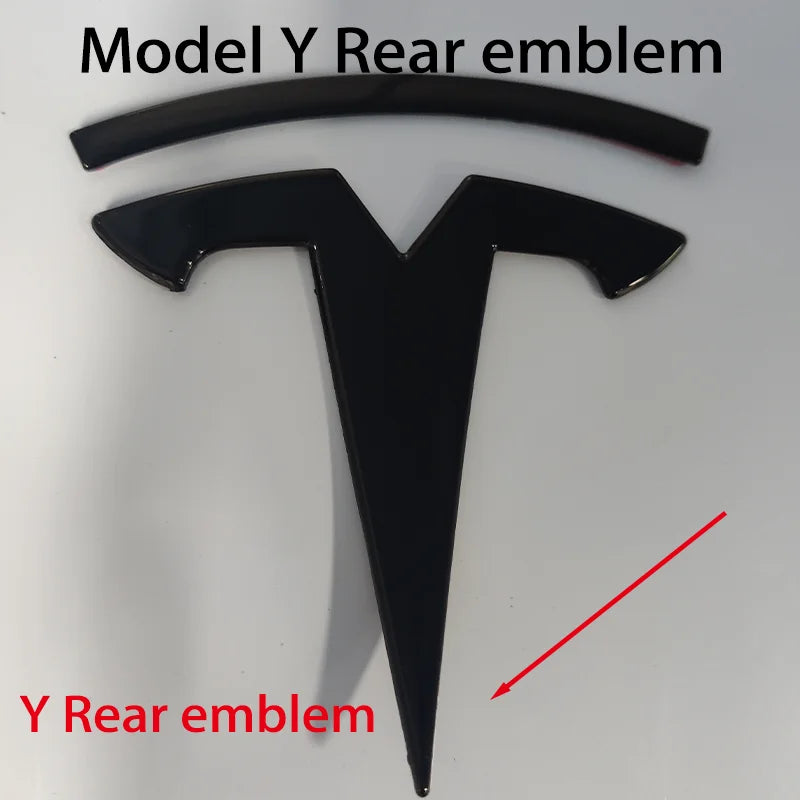 Tesla Car Front Emblem Rear Trunk Emblem Sticke for Model 3 Mode Y metal logo replacement rear and rear logos blackening