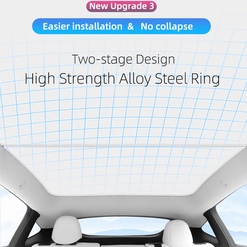 For Tesla Model 3 Y 2021-2024 highland Ice Cloth Buckle SunShades Glass Roof Sunshade Front Rear Sunroof Skylight