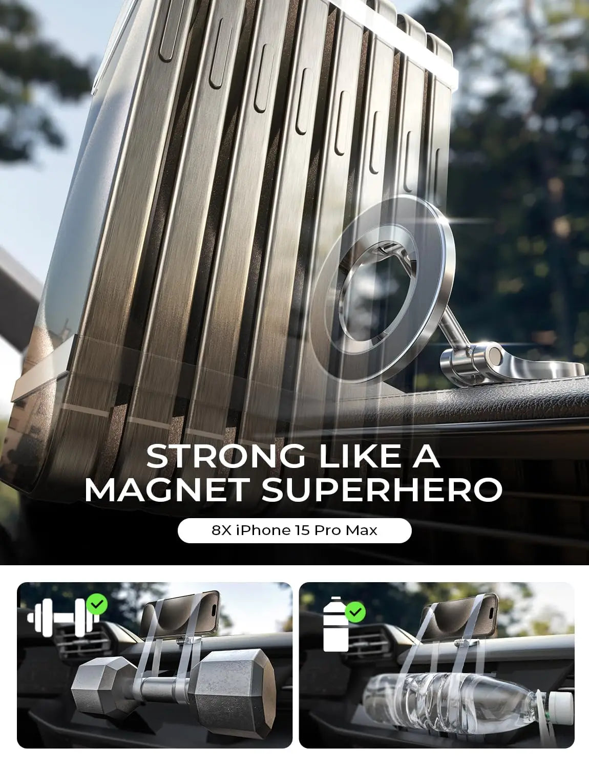1080 Magsafe Car Phone Holder For iPhone 14 15 For Android In Car Accesiories Mobile Cellphone Holders Support For Tesla Mount