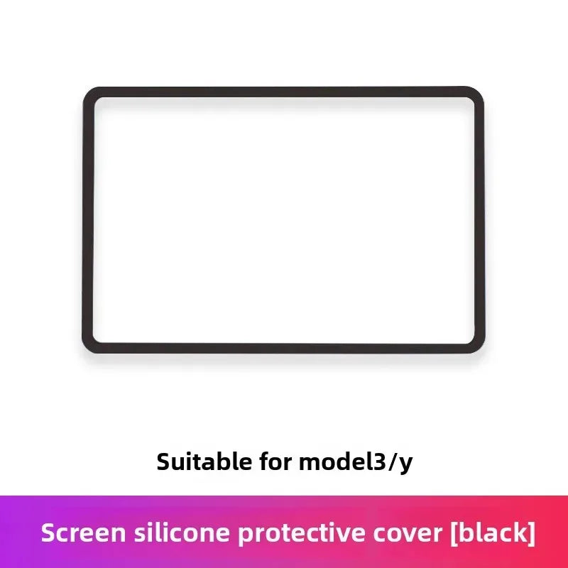 For Model 3 Y Highland 2024 Tesla Accessories Screen Protector Silicone Frame Display Edge Body Cover Central Control 2023 2022