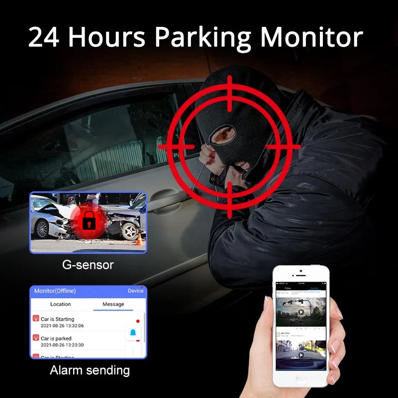 Dash Camera For Cars Rear And Front Dashcam WiFi With 4g Gps Adas Support 4g Remote Monitor Android 10 2+32g