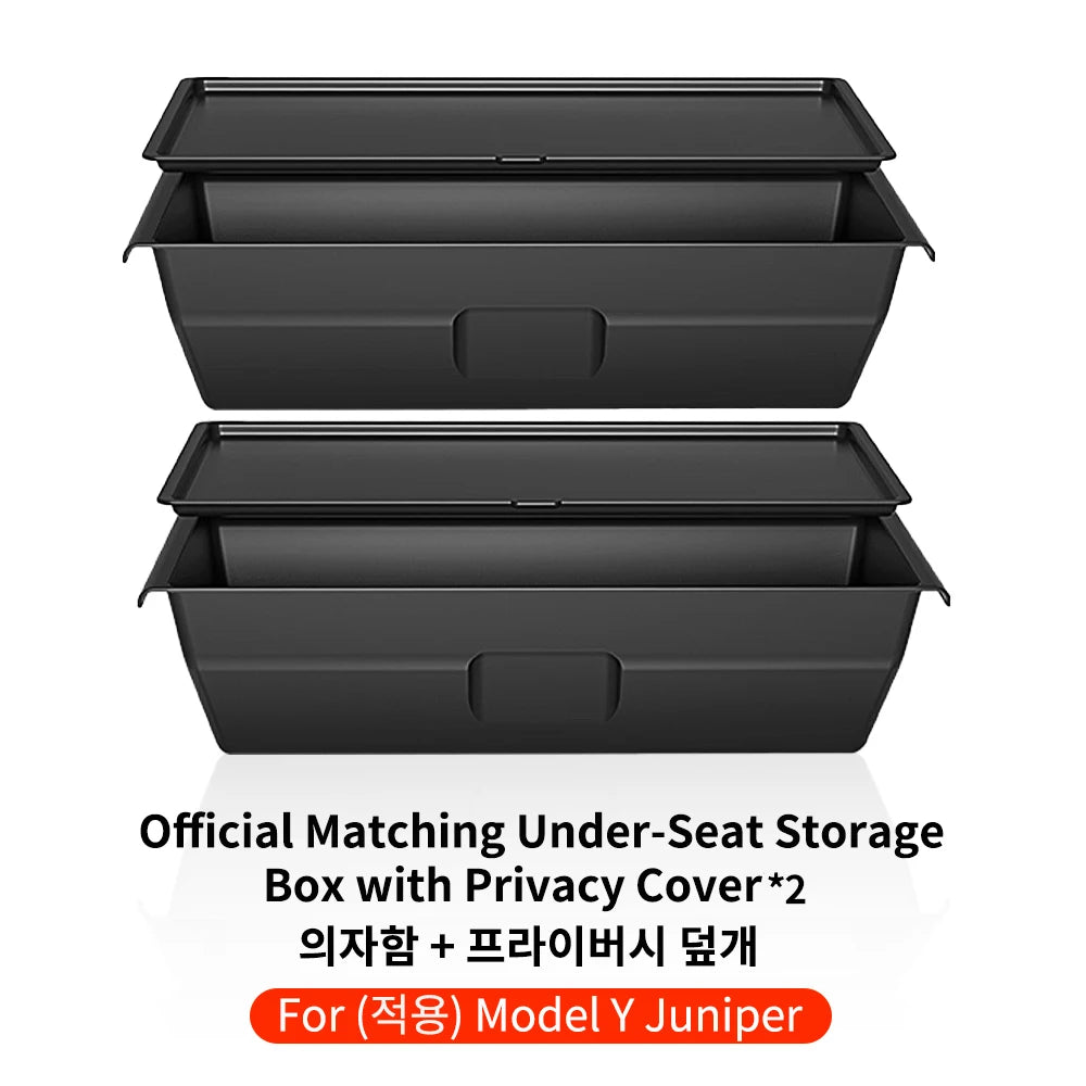 YZ For Tesla Model Y Juniper 2025 Underseat Storage Box Seats Drawer TPE Hidden Storage Tray Push Pull Car Organizer Accessories