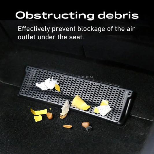 For Tesla Model Y 2020-2023 Car Air Conditioner Outlet Protection Cover Rear Air Vent Mask Under Seat Anti Dust Prevent 2pcs
