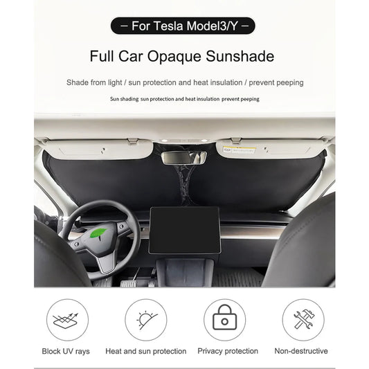 Car Sun Shade for Tesla Model 3 Y 2017-2025 Windshield Sunshade Cover Protector Front Side Window Privacy Blind Shading Kids