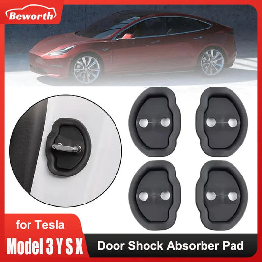 Door Shock Absorber Pad For Tesla Model 3 Y X S Highland 2024 2023 Flexible Lock Protector Silicone Auto Door Lock Latches Cover