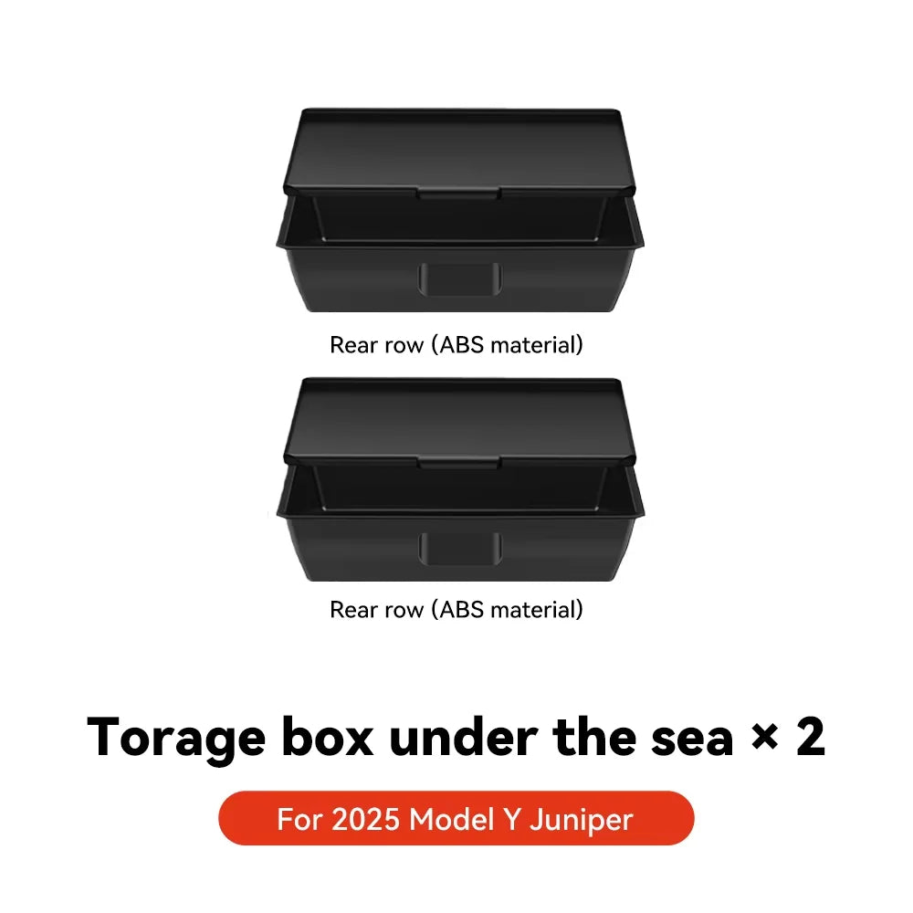 YZ For Tesla Model Y Juniper 2025 Underseat Storage Box Seats Drawer TPE Hidden Storage Tray Push Pull Car Organizer Accessories