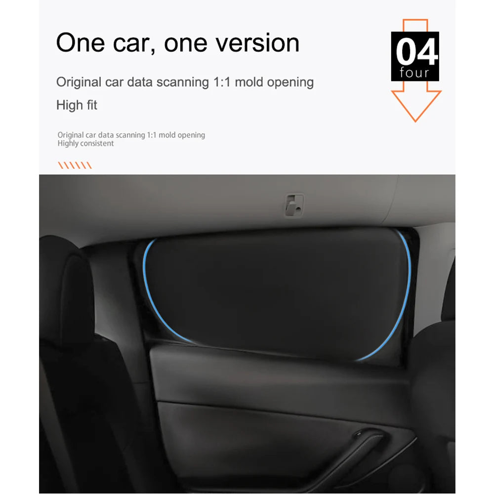 Car Sun Shade for Tesla Model 3 Y 2017-2025 Windshield Sunshade Cover Protector Front Side Window Privacy Blind Shading Kids