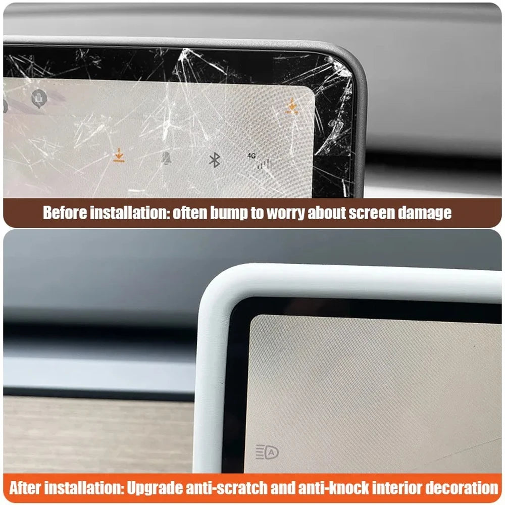 Silicone Screen Protective Frame For Tesla Model 3 Y Edge Cover Central Control Navigation Screen Protector Trim Car Accessories
