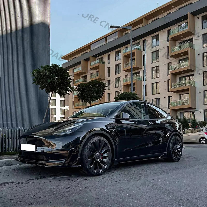 For Tesla Model 3 Y Highland 2017-2024 Side Skirts Body Kits Carbon Fiber Pattern Black ABS Fast Tunning For Tesla Accessories