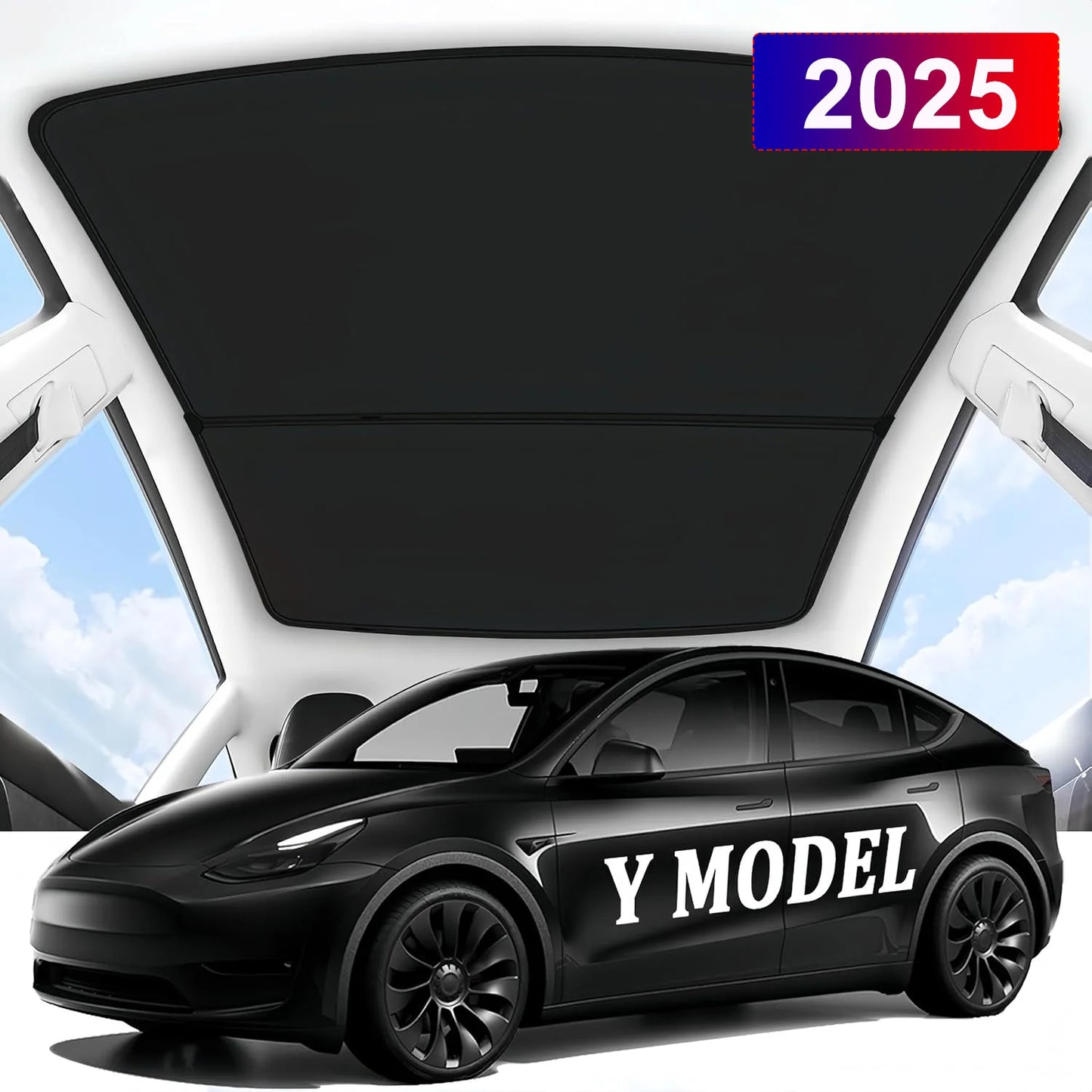 Sun Shades For Tesla Model Y Juniper 2025 LAUNCH Model 3+ Highland 2024 Ice Cloth Buckle Sun Glass Front Rear Sunroof Skylight