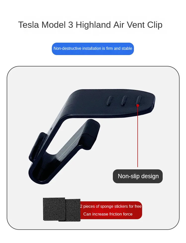 for Tesla Model 3 Highland 2024 Air Conditioner Outlet Clip Air Vent Freshener Car Gadget Interior Accessories Model3 Model Y